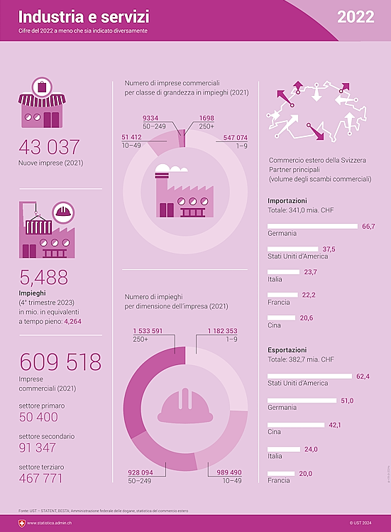 Infografica sull'industria e i servizi